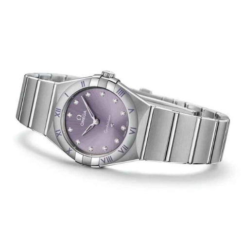 Omega Constellation Purple 28mm Stainless Steel Ladies