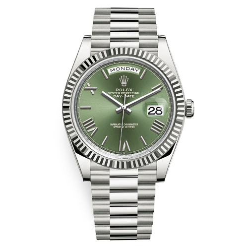ROLEX DAYDATE STEEL GREEN DIAL 212