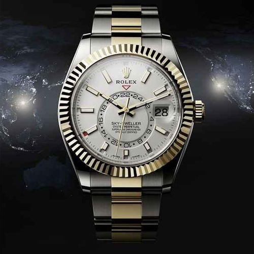 Rolex sky dweller two tone white dial 533